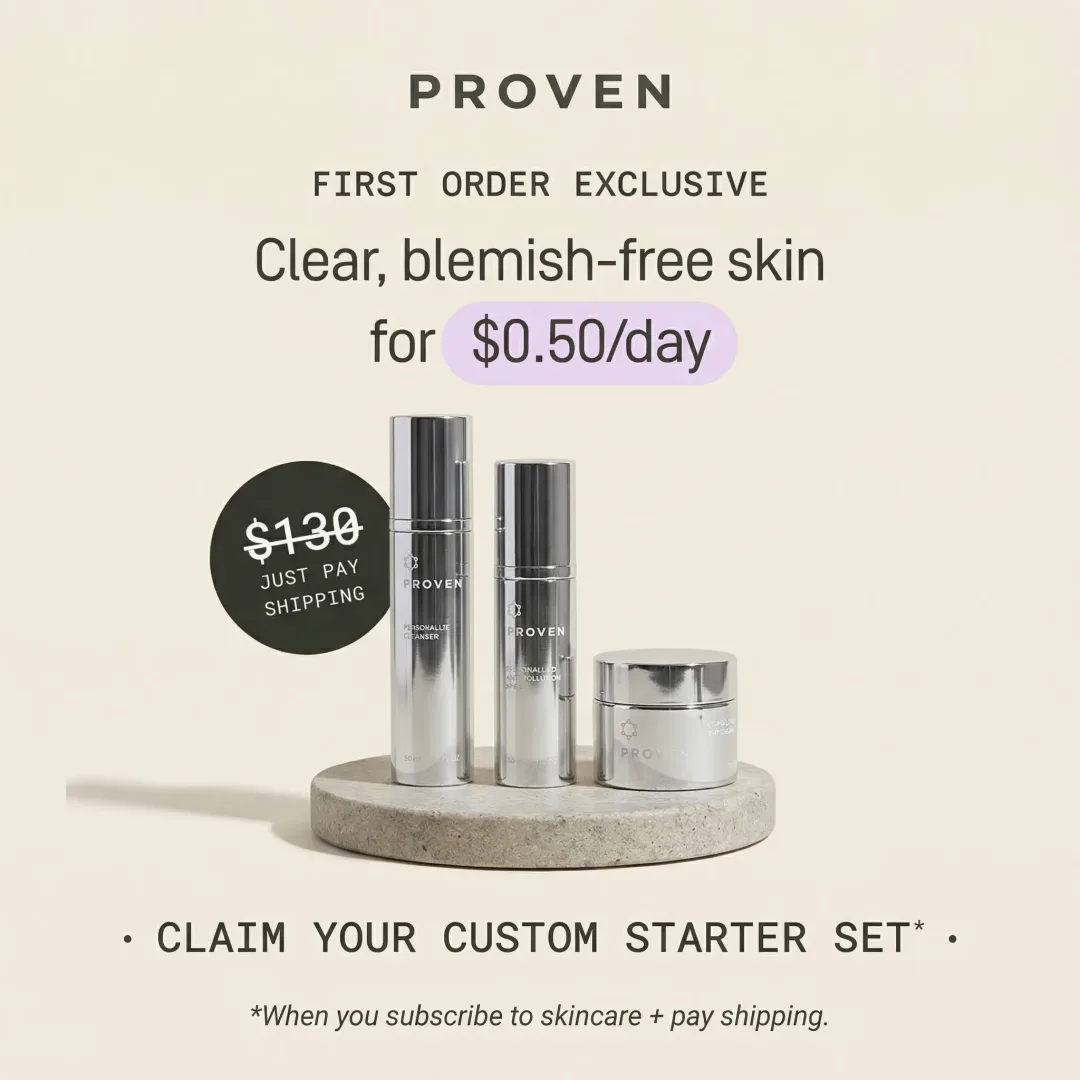 Proven — clear, blemish-free skin for $0.50/day